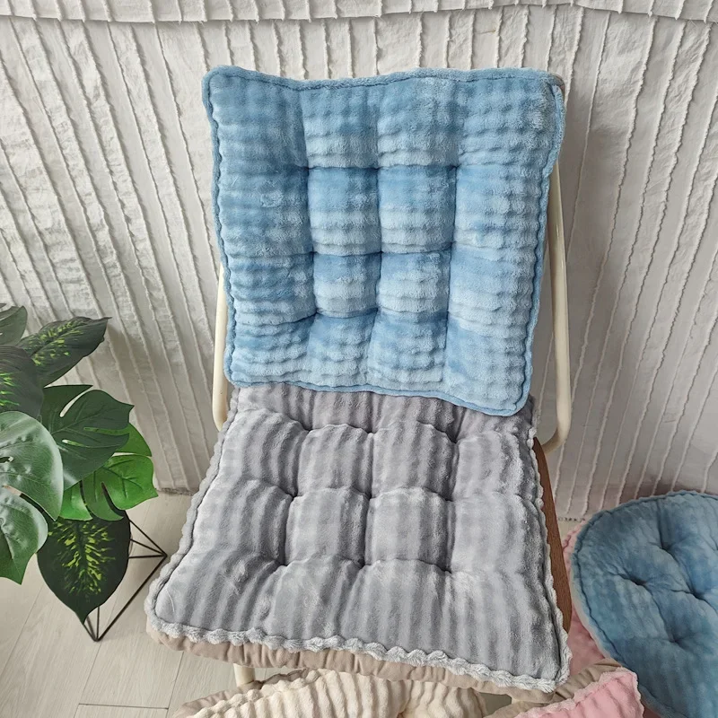 Warm Fluffy Bubble Cushion Winter Thick Plush Chair Pad Non Slip Square Round Soft Cushion Office Home Student Classroom Chair