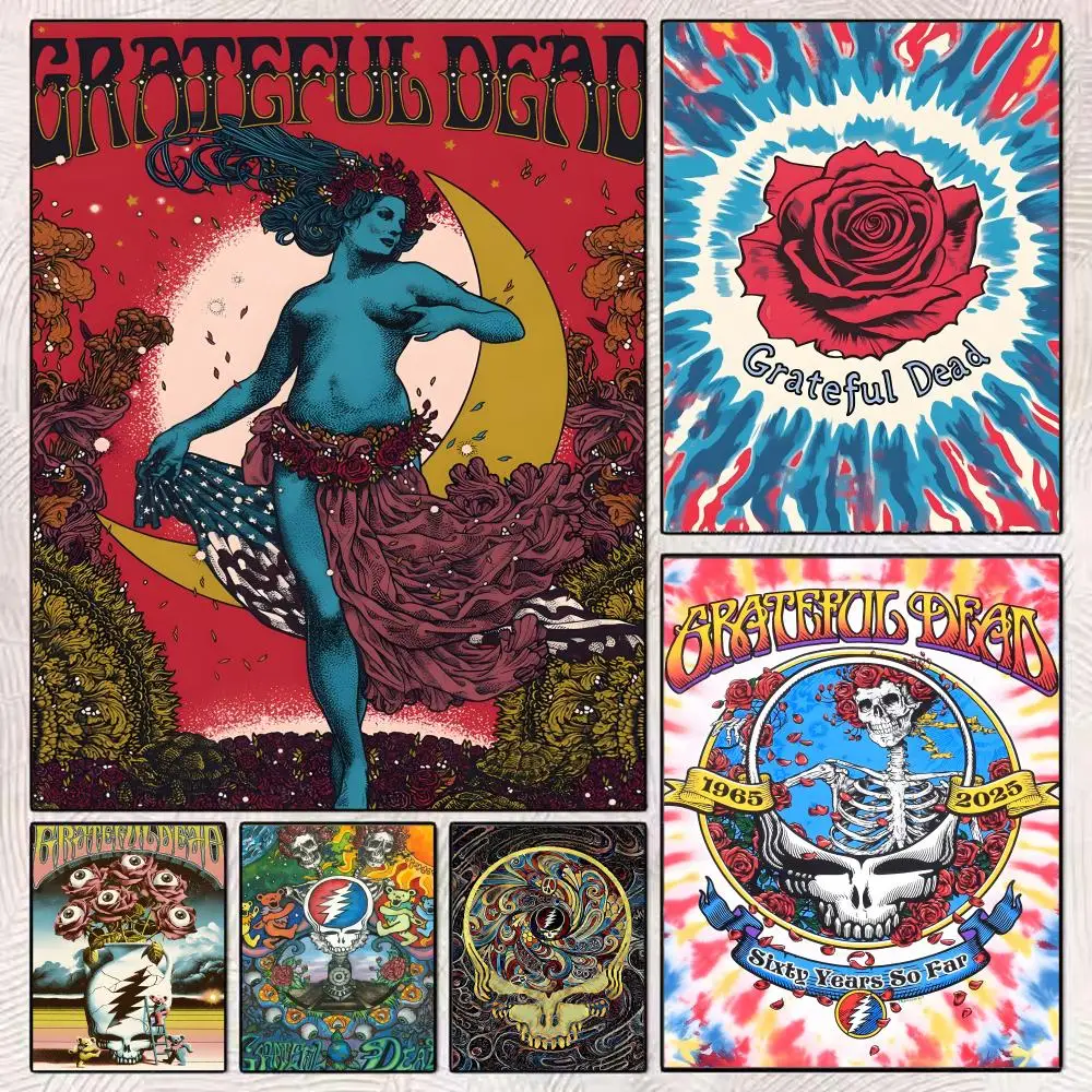 American Rock Band Grateful D-Dead Poster Durable Painting Canvas Poster Wall Hanging Home Interior Decoration Art Mural Gift
