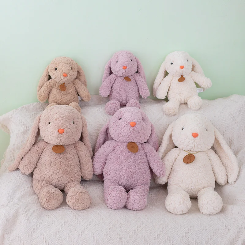 Soft Cute Long Ears Rabbit Plush Toys Stuffed Bunny Wear Bow Knot Soft Animals Doll Baby Kids Accompany Sleep Toy Birthday Gifts