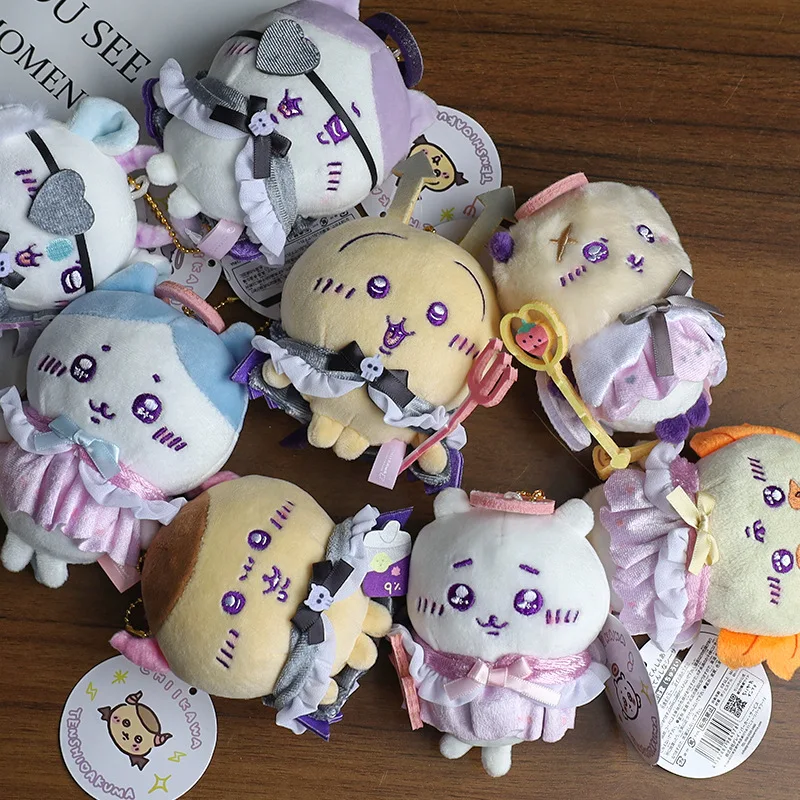 Kawaii Chiikawa Demon Angel Hachiware lindo Usagi regalo de cumpleaños para niños muñeco de peluche llavero de dibujos animados mochila adorno colgante