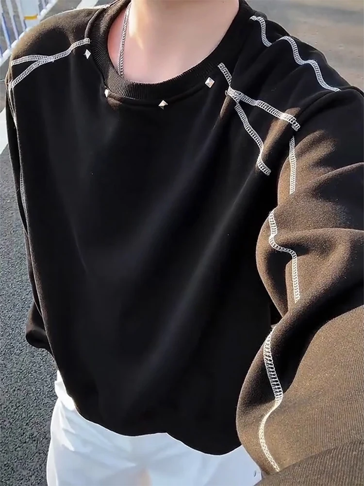 

Мужской свитшот Bla Rivet Design с круглым вырезом и подкладкой из флиса, осенне-зимний, для спорта и повседневной носки, из смесового хлопка и полиэстера, комфортный