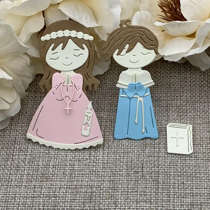 New Boy girl praying Metal Cutting Dies For DIY Scrapbooking Decorative Embossing Handcraft Die Cutting Template Mold