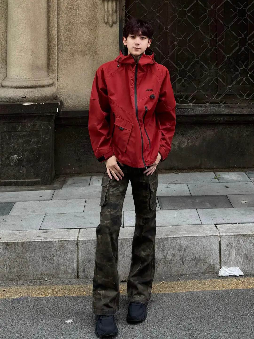 

Cleanfit Camouflage Slim Fit Jeans Men's Autumn American Sle Multi ket Workwear Pants Youth Trendy Straight Leg Jeans
