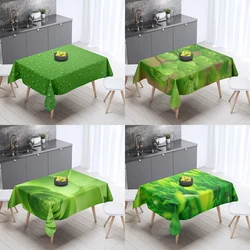 Green Series Printed Tablecloth Home Decoration Grass Leaf Pattern Rectangular Party  Anti-Stain