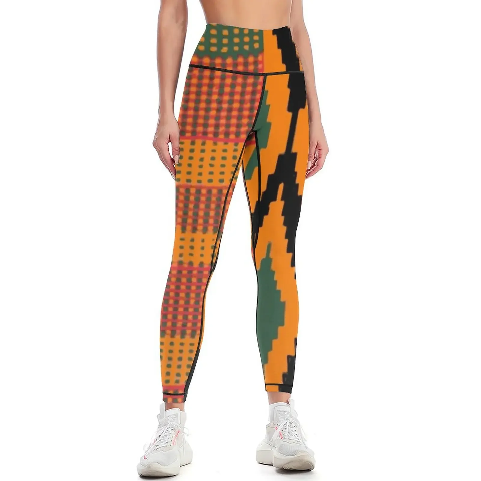 

Kente print drawing Leggings Women's gym workout shorts Women sports Fitness woman Womens Leggings