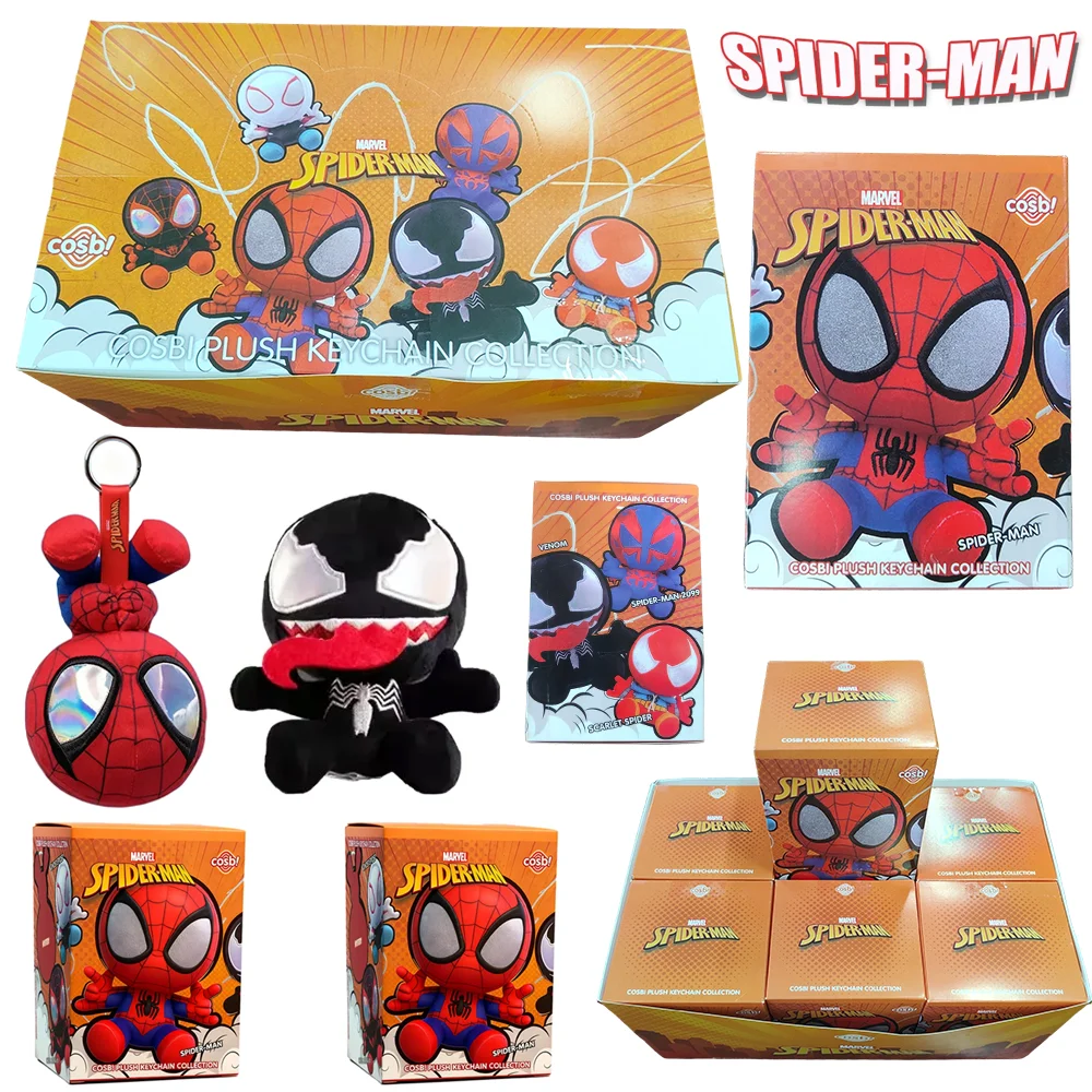 

Аниме Marvel Человек-Паук слепая коробка Питер Паркер Гвен Красный Паук плюшевая сумка кулон Kawaii Человек-Паук коробка-сюрприз подарок на день рождения