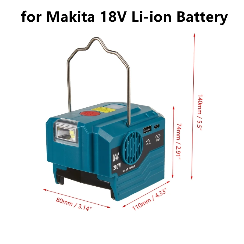 Power Inverter for Makita for DeWalt for Bosch for Makita 18V Battery To 220V AC Output Modified Sine Wave Inverter Generator