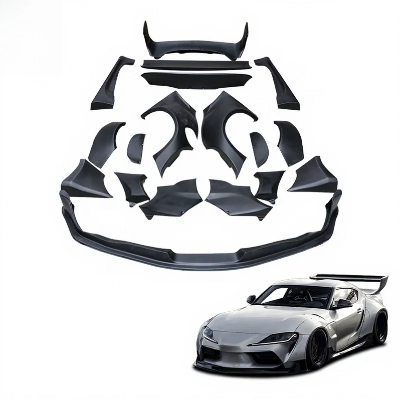 High Quality Rocket Bunny Wide Body Kit With Front Lip Side Skirts Ducktail Wing Fender Flares For Supra MK5 A90 2019-2021 Facel