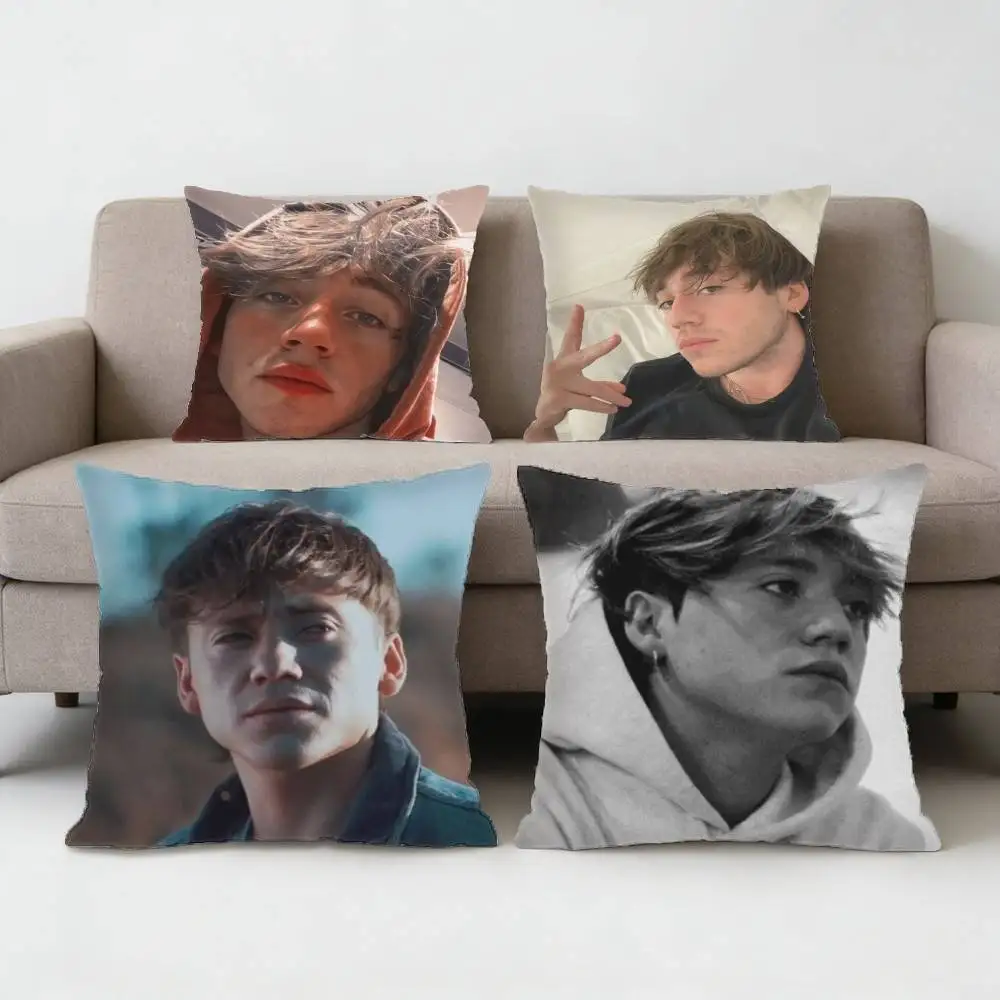 

P-Paulo L-Londra Pillow Case Anti-dustmite Pillowcase Invisible zipper silky short plush Sofa cushion cover