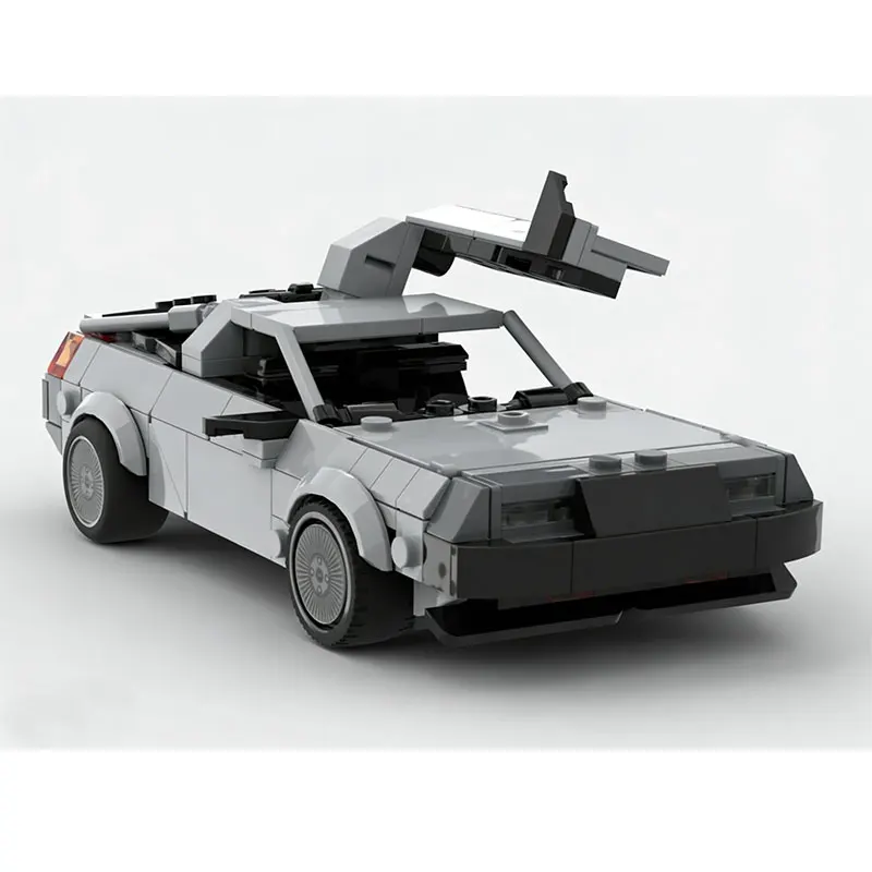 377-elementowy zestaw klocków MOC Powrót do przyszłości - model pojazdu z drzwiami w kształcie skrzydła mewy, zabawka, prezent