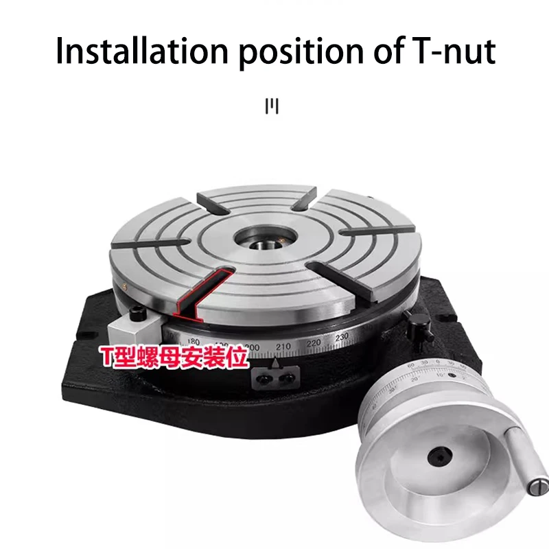 TS-6 Universal Horizontal Indexing Disc Rotary Table, 150mm Worktable Angle Table with DP-1 Dividing Plate for Milling Machine