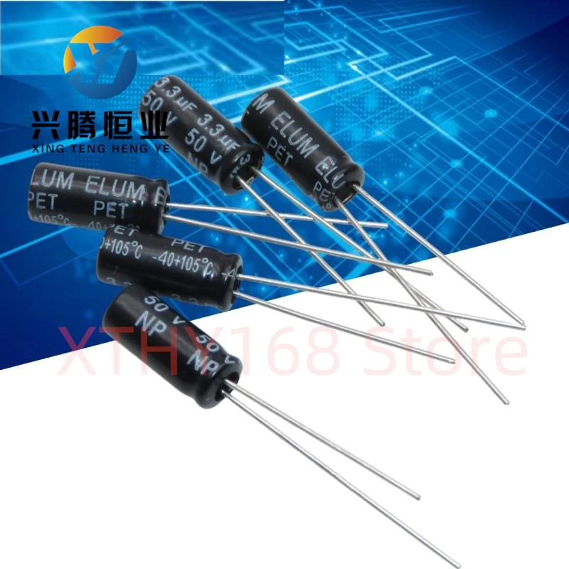 20PCS audio frequency division 3.3uf 50v NP non-polar electrolytic capacitor 50v 3.3uf 5X11mm