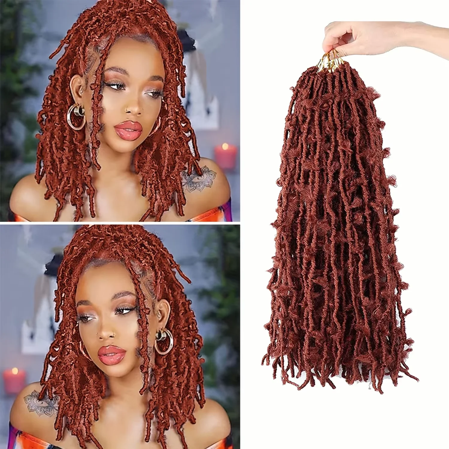 Butterfly Locs Crochet Hair for Women, 3 Packs Butterfly Locs Crochet Hair Pre-twsied Synthetic Fluffy Goddess Butterfly