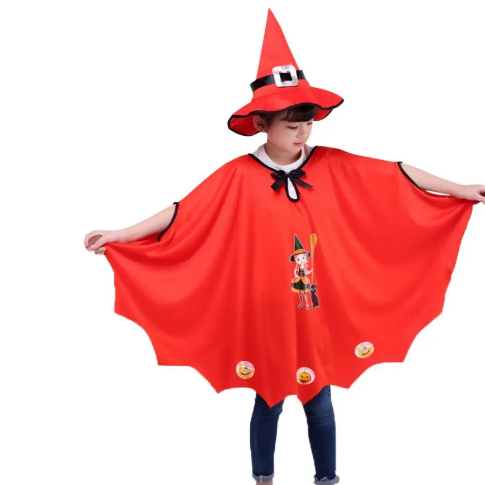 Cool Doek Halloween Kinder Cape Outfit Kat Heks Mantel Hoed Cosplay Kostuum Foto Props Halloween Kinderkleding Kid Geschenken