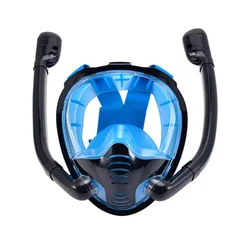 QYQFull face snorkeling Mask 180° panoramic silicone dry top Snorkeling goggles 2 Snorkeling tube leak proof