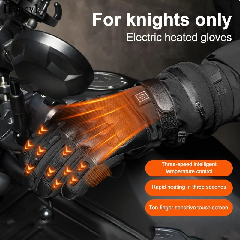 〔Funny〕Motorcycle Cycling Heated Tactical Gloves Anti-slip Touchscreen Warm Gloves Outdoor Long-lasting Warmth Windproof Gloves