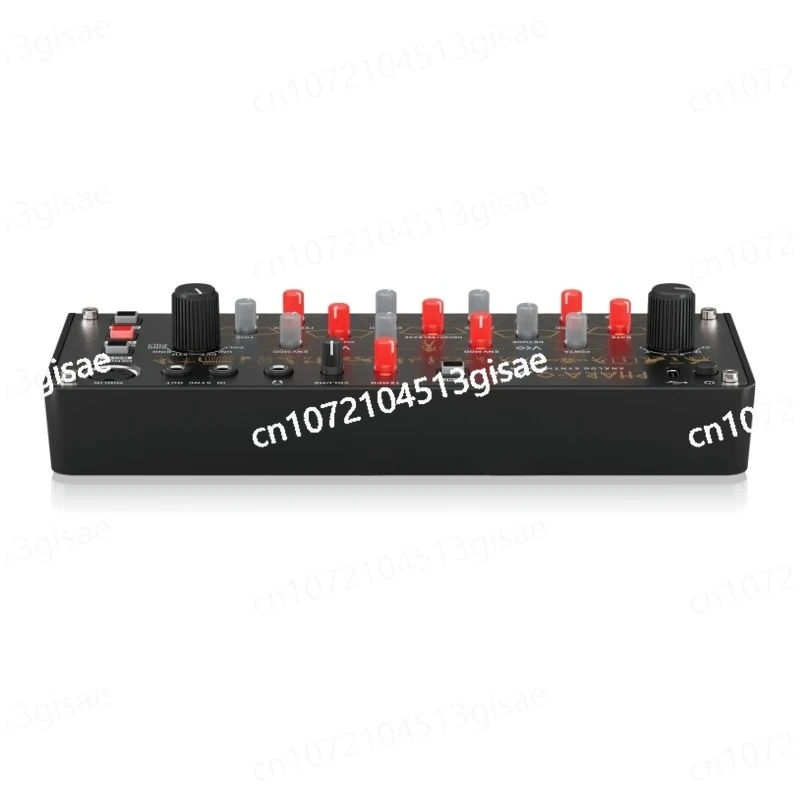 Equipado con 3 VCOs, VCF clásico, modulador de anillo, secuenciador de movimiento de 16 pasos, sintetizador polifónico analógico Behringer PHARA-O MINI