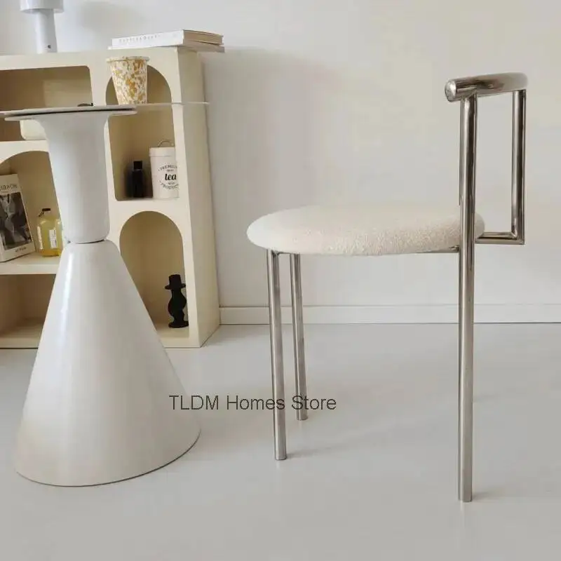 Aesthetic Classic Dining Chairs Metal Legs Luxury Bar Stools Designer Dining Chairs Beauty Elegant Chaises Kitchen Furniture