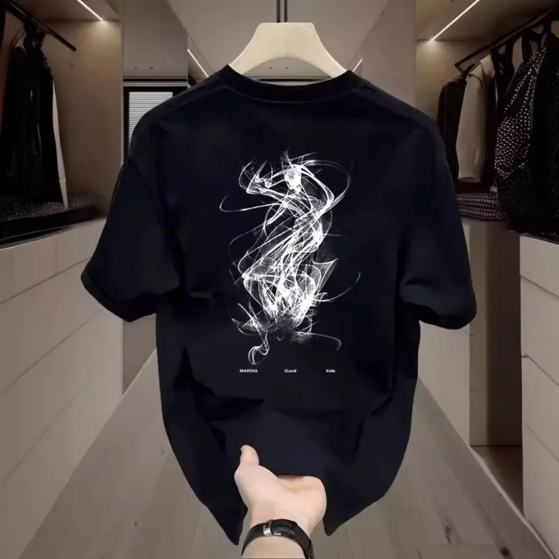 Мужские хлопковые футболки белого цвета 5XL, повседневные летние футболки для мужчин, черные футболки с принтом в стиле хип-хоп, модная мужская одежда