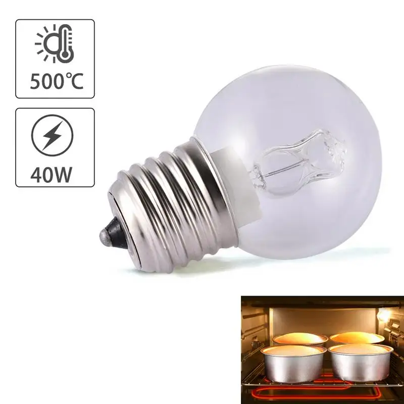 Luz de horno E27, resistente a altas temperaturas, 110 ℃, 25W, 40W, 220V, 500 V