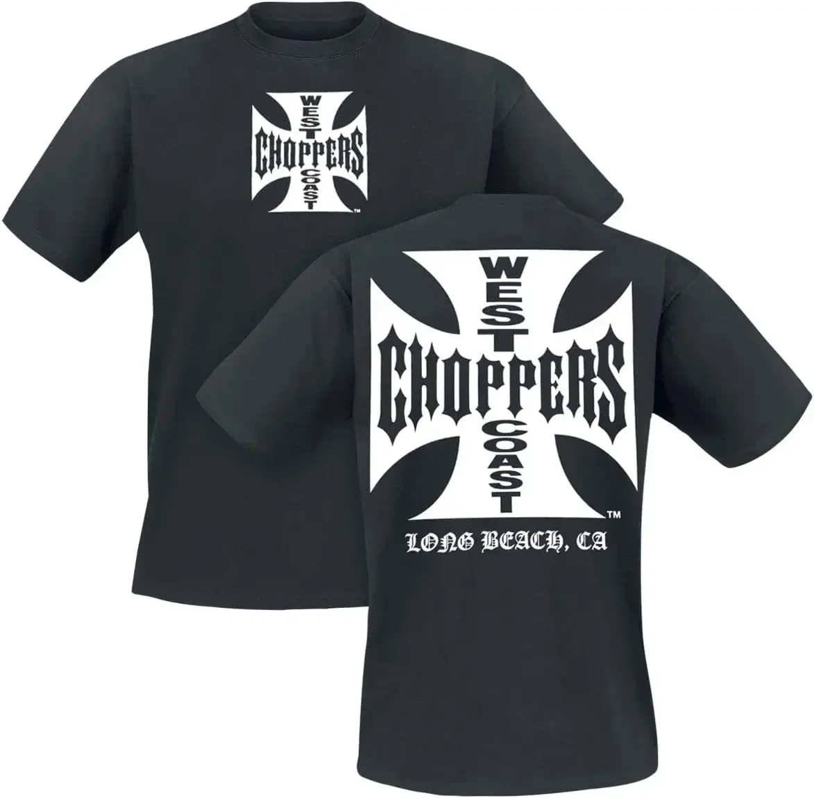 Classic Vintage West Coast Iron Cross Choppers California T-Shirt 100% Cotton O-Neck Short Sleeve Casual Men and Women T-shirt