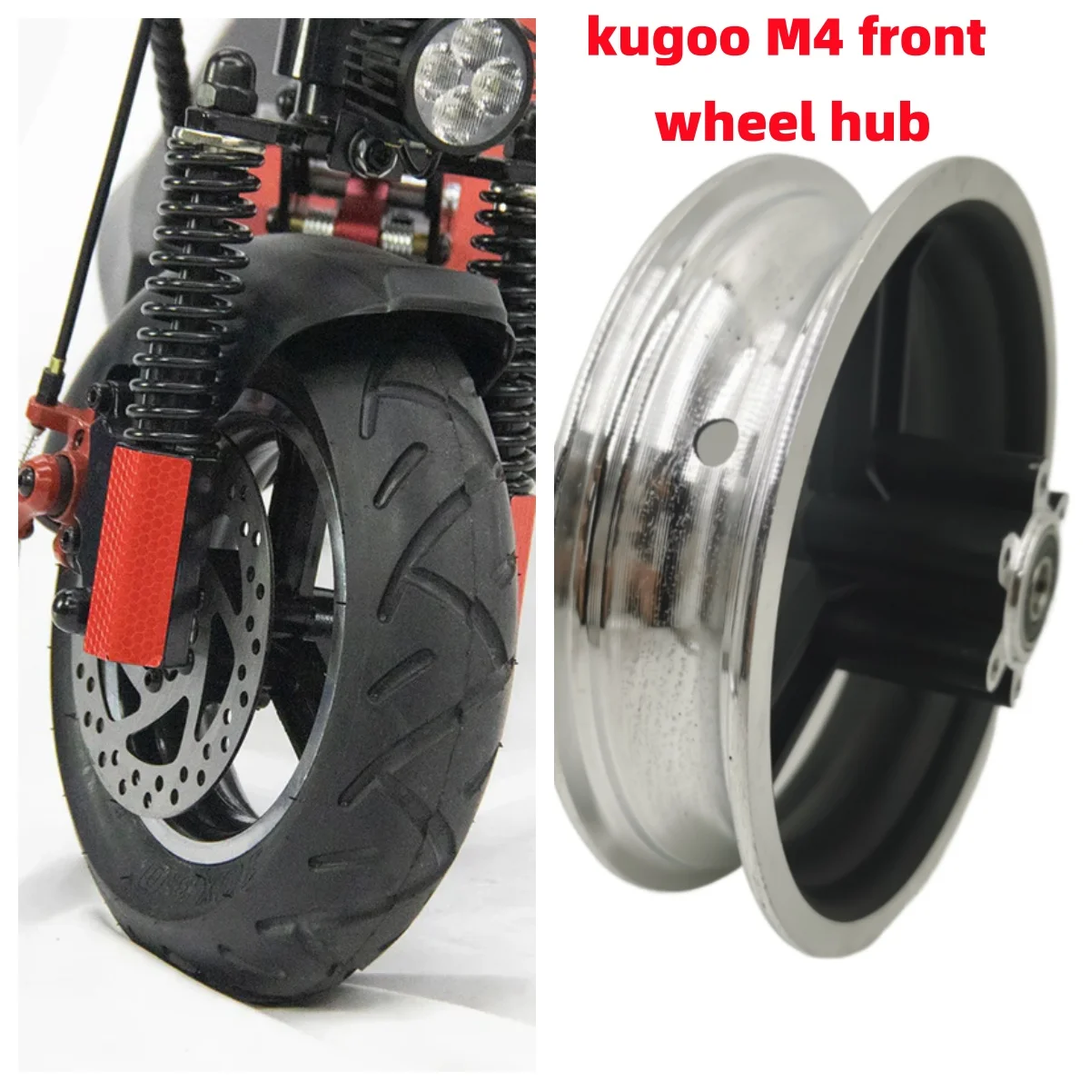 

10 Inch Aluminum Alloy Front Wheel Hub For KUGOO M4 M4 Pro Electric Scooter Aluminum Alloy Wheel Hub scooter accessories