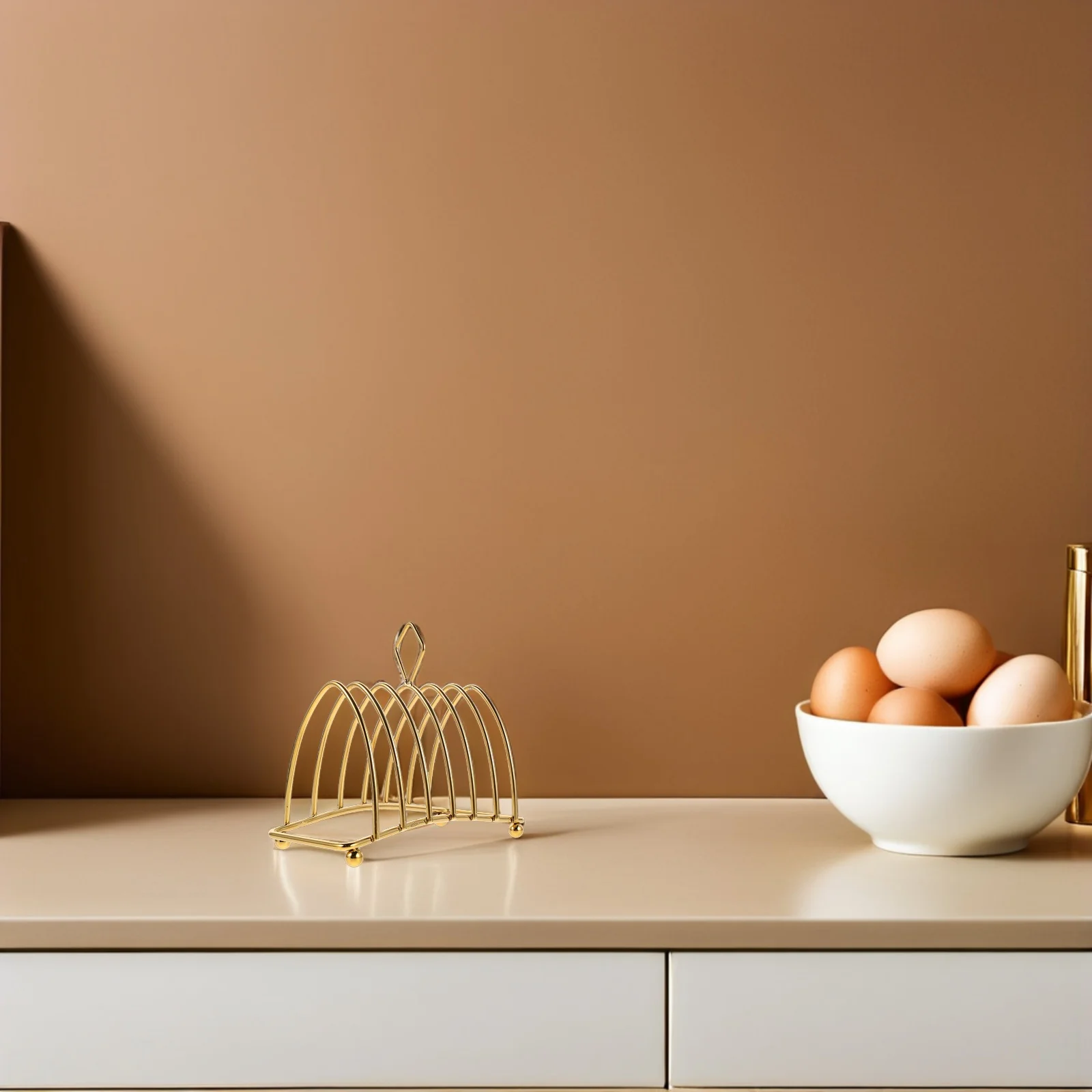 

6-Slice Stainless Steel Toast Rack Stand Bread Loaf Holder For Kitchen Counter Baking Cooling Organizer Sandwich Pastry Storage