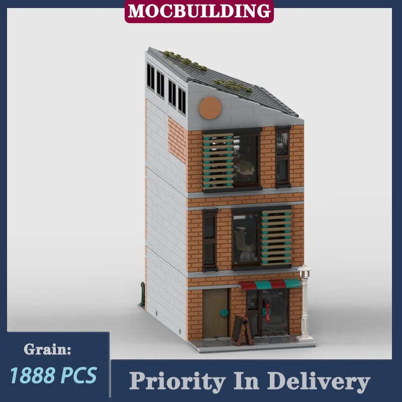 MOC City Street View Compact Brick Lofts Model Building, Model Building, Modern Industrial Building Collection Toy Gifts