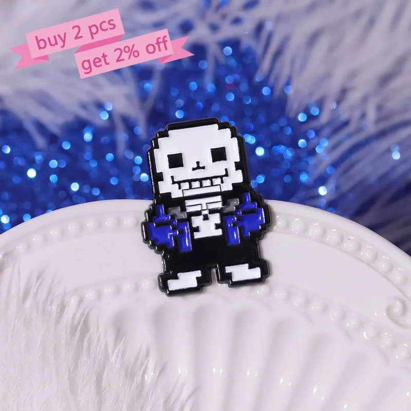 Sans Undertale Enamel Pins, broches de jogos personalizados, lapela emblemas, jóias dos desenhos animados, presente para crianças e amigos