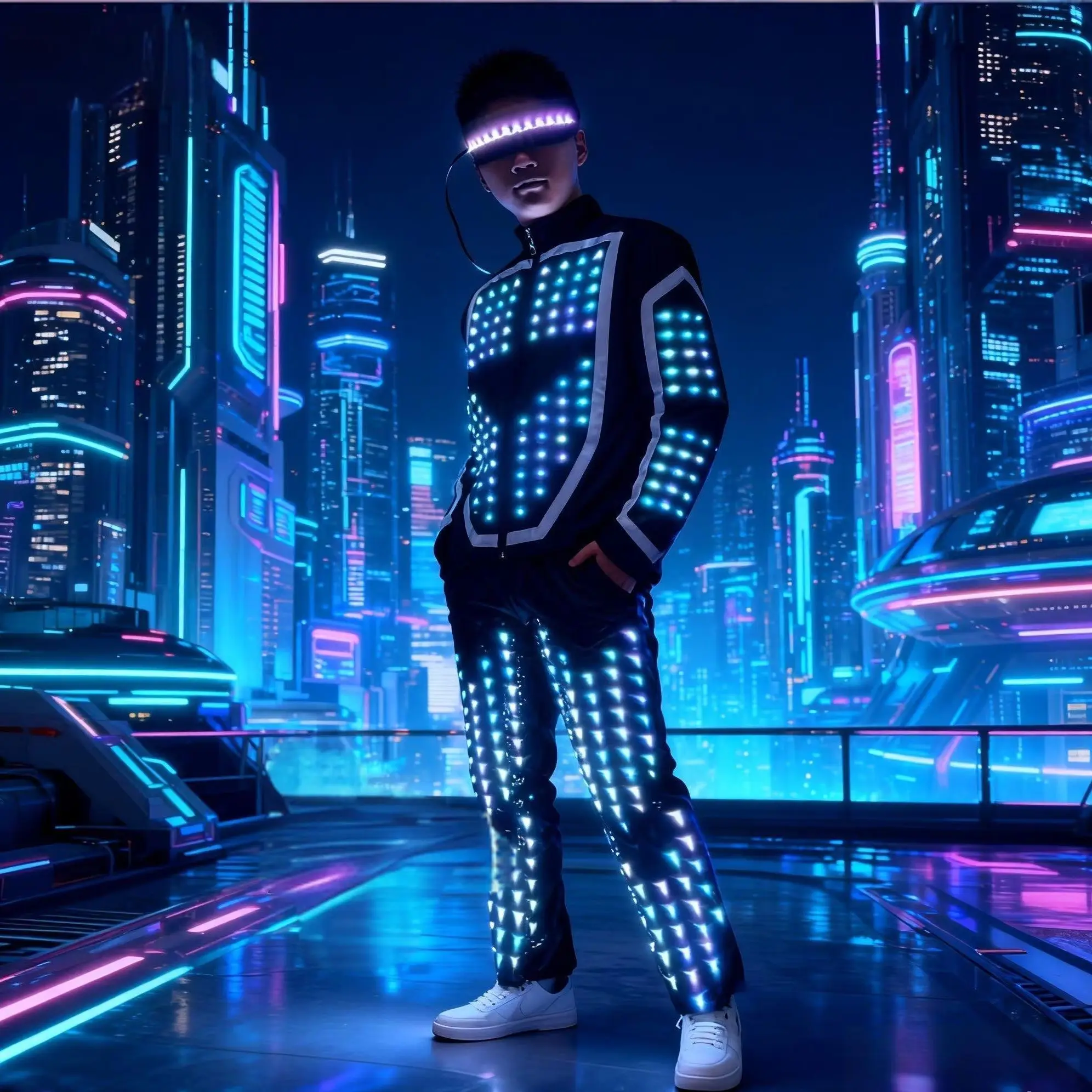

LED Robot Suit Costume Programmable with APP Control DJ Dance Show Rave Party Halloween Cosplay USB Rechargeable Light up