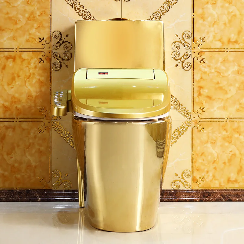 Intelligent gold toilet with no water pressure, multifunctional toilet for household use, fully automatic drying and instant hea