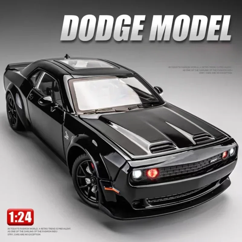 

Масштаб 1:24 Dodge Challenger SRT Hellcat Коллекционная модель автомобиля из сплава миниатюрная машина литые игрушечные автомобили для мальчиков