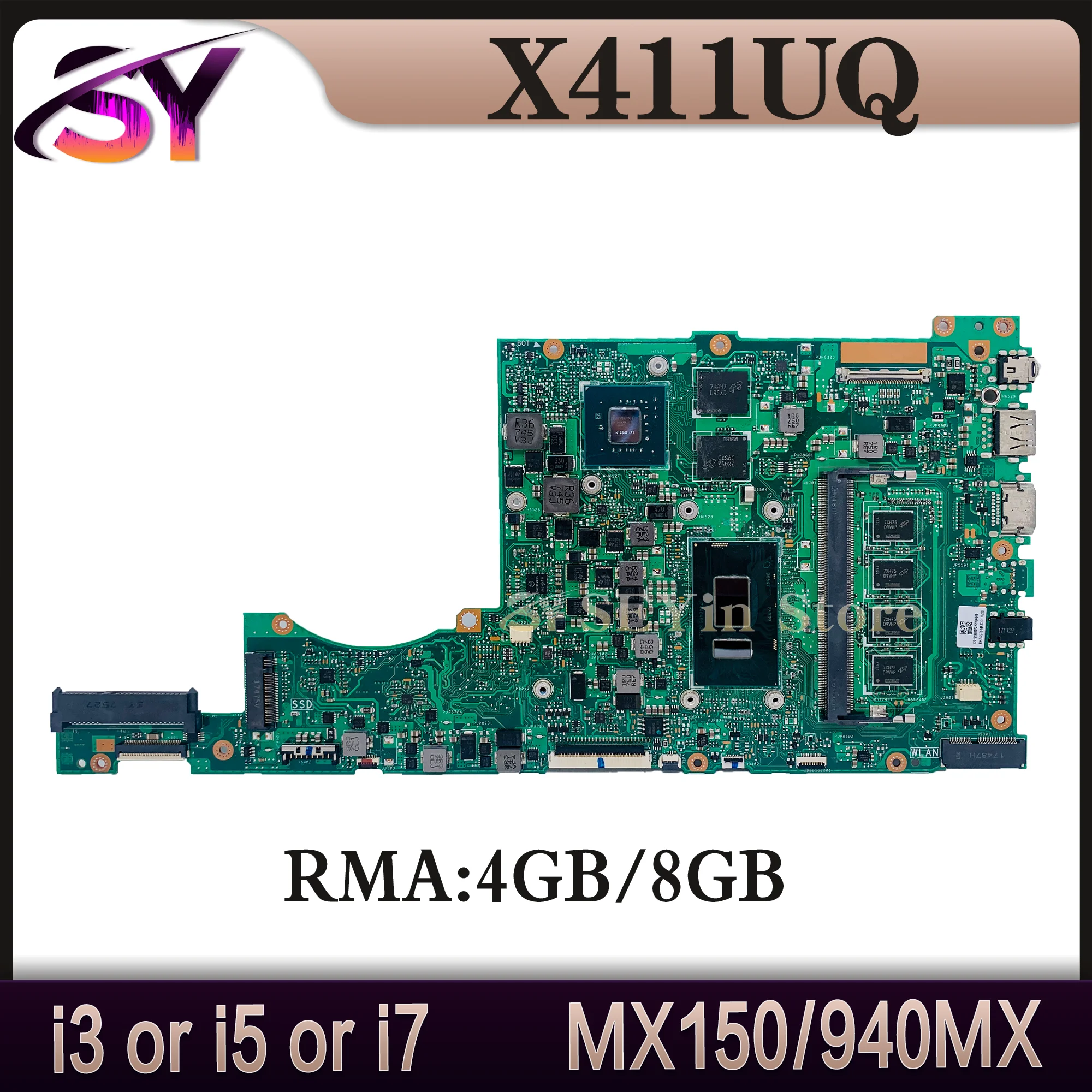 

S4100V Mainboard S4000V X411UQ S4200V X411UF K411U A411U X411UN X411UV F411U X411U X411UNV Laptop Motherboard I3 I5 I7