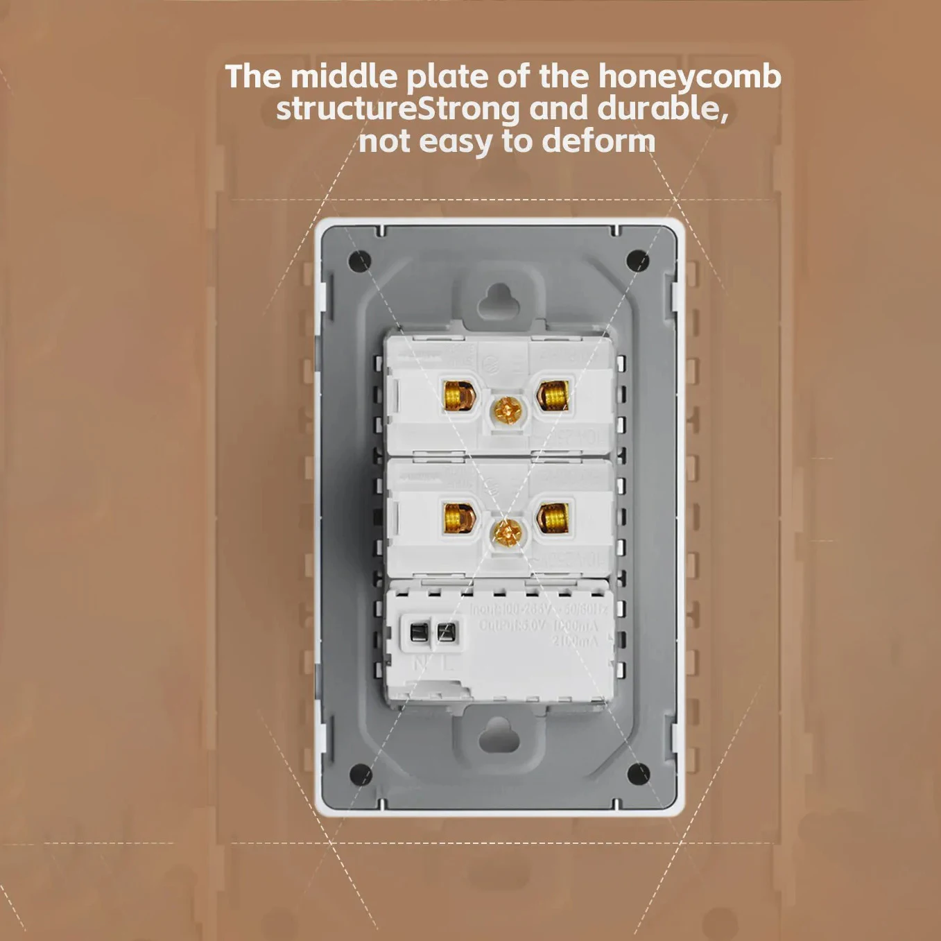 Melery Italy Switch Wall Sockets USB Type-C Chile Plug 16A Outlets Italian EU Power Socket Tempered Glass Panel Home Office