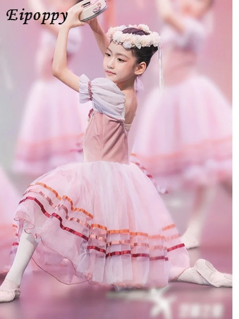 Children's Ballet Costumes Competition Professional Dancing Dress Pettiskirt Adult Long Gauzy Skirt Ballet Dance Dress