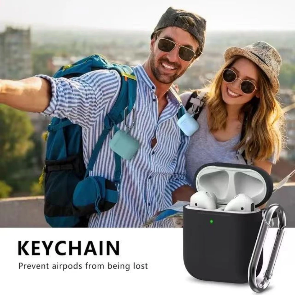 Airpods Case Cover 2&1 with Cleaner Kit,Soft Silicone Protective Case for Apple AirPods 2nd/1st Generation Charging Case with Ke image 6