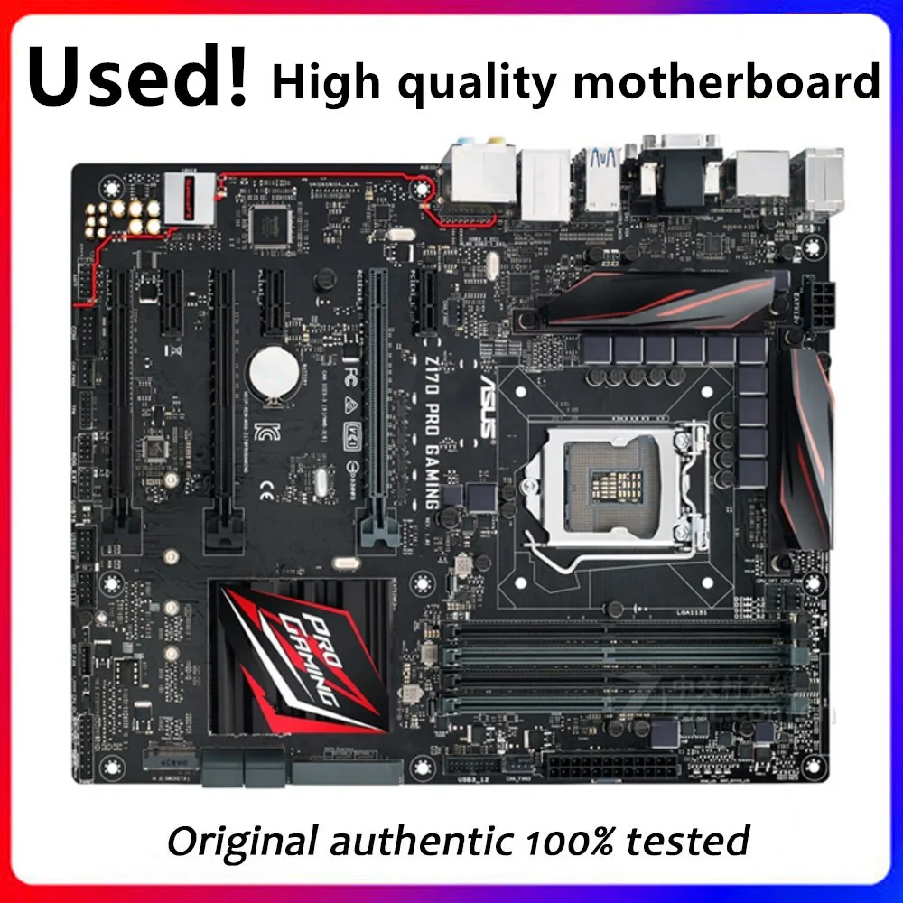 For Asus Z170 PRO GAMING Original Used Desktop Intel Z170 Z170M DDR4 Motherboard LGA 1151  i7/i5/i3 USB3.0 SATA3