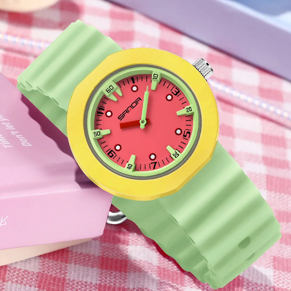

Новинка 2025, модные детские кварцевые часы для учащихся начальной школы, наручные часы для девочек, женские часы Relogio Feminino, дизайн указателя