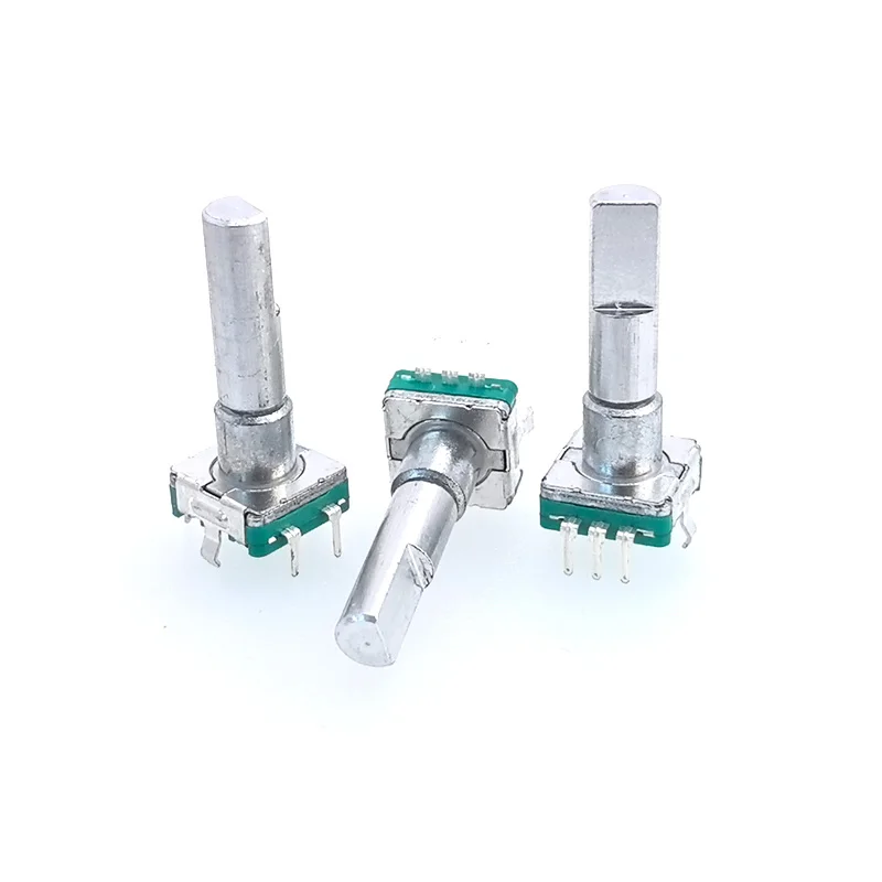

5pcs 30 Position 360 Degree Rotary Encoder EC11 w Push Button 5Pin Handle Long 26MM With A Built In Push Button Switch