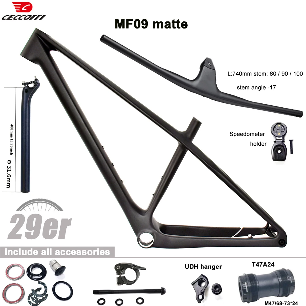 

2025 CECCOTTI Новое поступление 29er MTB модель UDH вешалка 148 мм повышающий полный скрытый кабель T47BB резьба карбоновая рама велосипеда