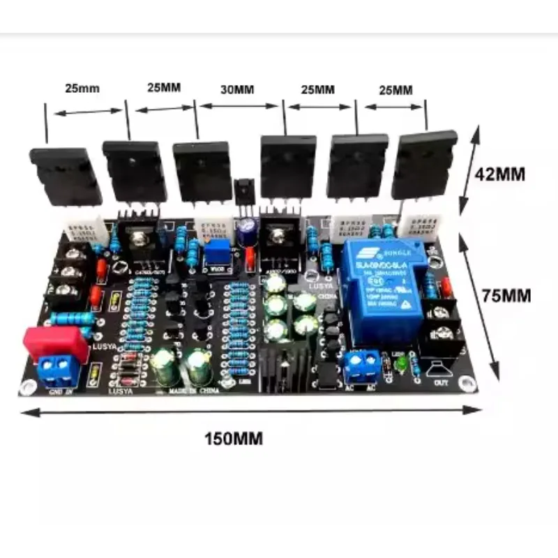 Nvarcher   Mono 300W amplifier board 1943+5200 rear stage   with speaker protection