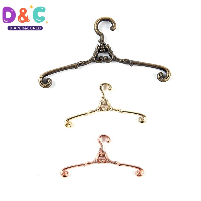 5pcs/set Retro Metal Doll Hangers Doll Accessories For Doll 1/6 Doll Clothes Mini Doll Metal hanger 4/6.5cm