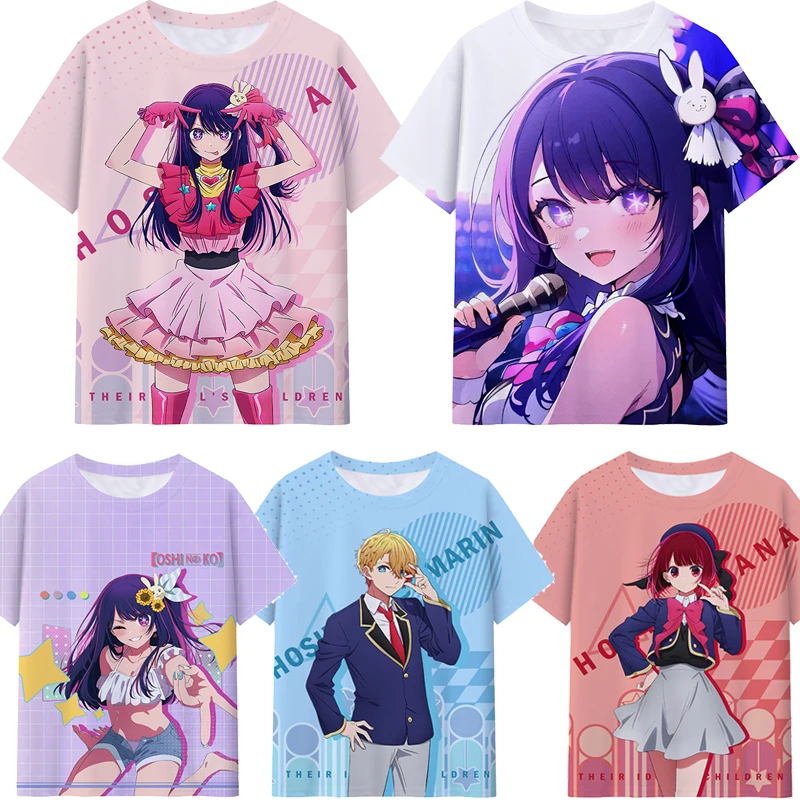 

Harajuku Anime Oshi No Ko 3D Print T-Shirt Kids Casual T Shirt Children's Clothing Summer Tops Tshirt Girls O-neck Short Sleeve