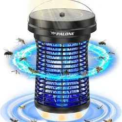 Solar LED Mosquito Light, 4500V USB Rechargeable Mosquito Killer with Solar Panel, for Indoor and Outdoor Mosquito Killer