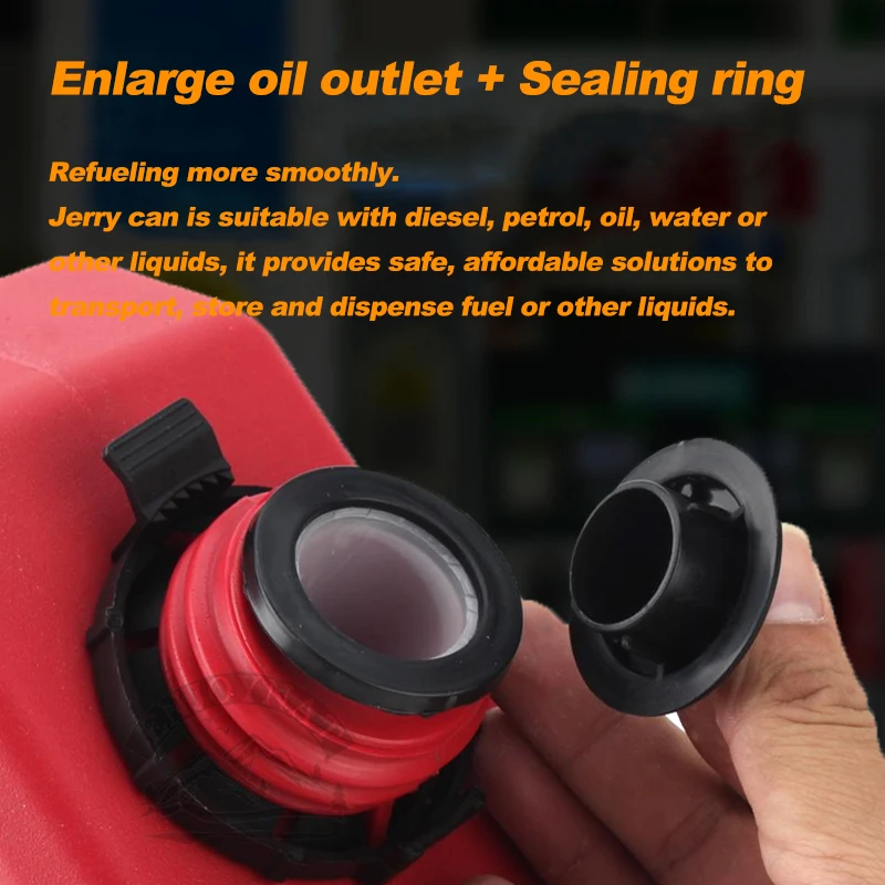 9.5L Portable Plastic Water Cans Gas Fuel Tank Emergency Backup SUV Motorcycle Petrol Diesel Storage Gas Tank with Lock Mounting