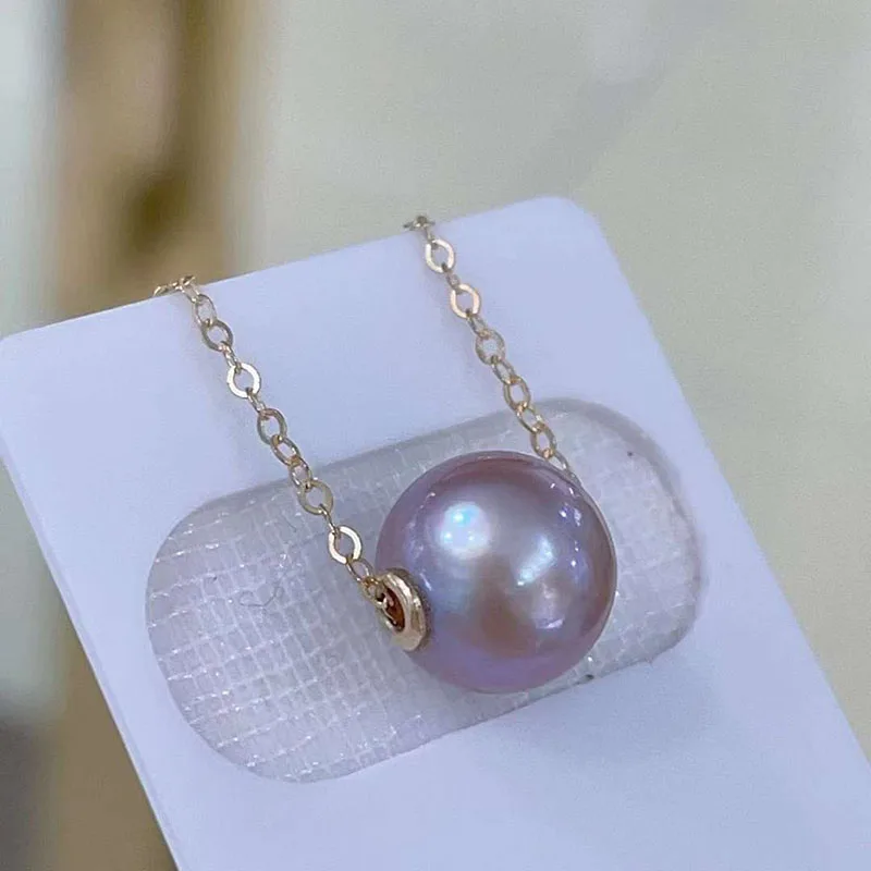 

SGARIT Luxury Clavicular Chain Natural Purple Edison Pearl Pendant Handmade Woven Pearl Necklace for Woman Fine Jewelry