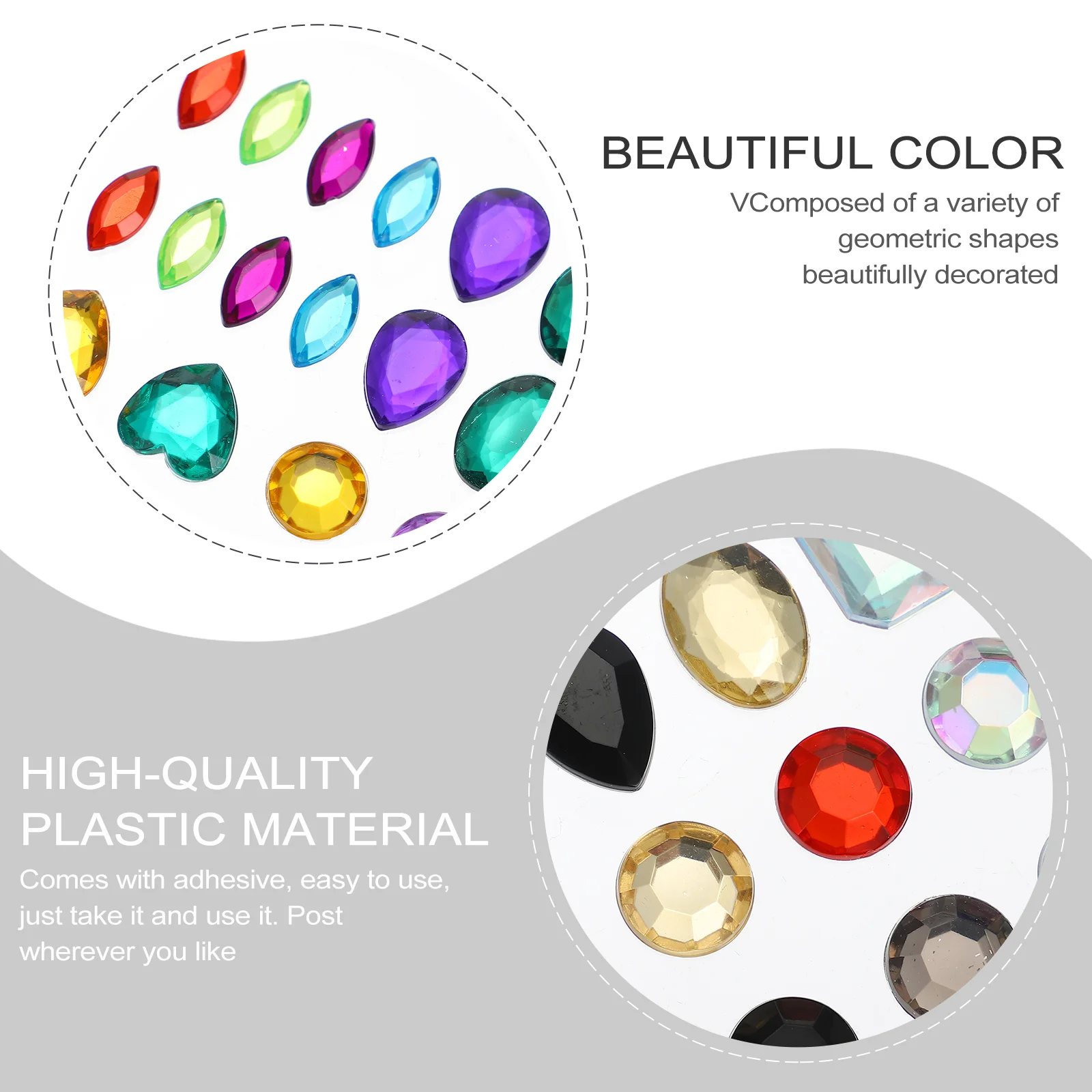 6 Sheets Diamond Kit Stickers Rhinestones Applique Acrylic Red for Crafting