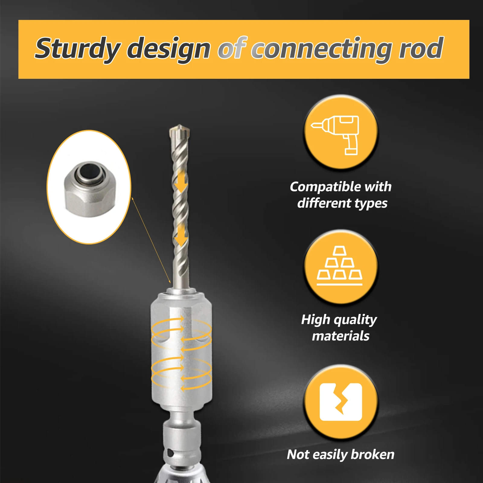 Adaptador SDS Plus para llave de impacto eléctrica, vástago convertidor de taladro SDS Max a SDS Plus para taladro percutor de vástago