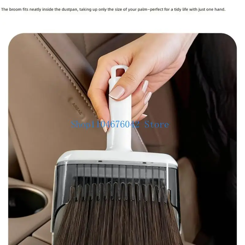 652F Small Dust Pan and Brush Set Mini Broom and Dustpan Set Small Hand Broom and Brush Dust Pan for Home Cleaning Draw