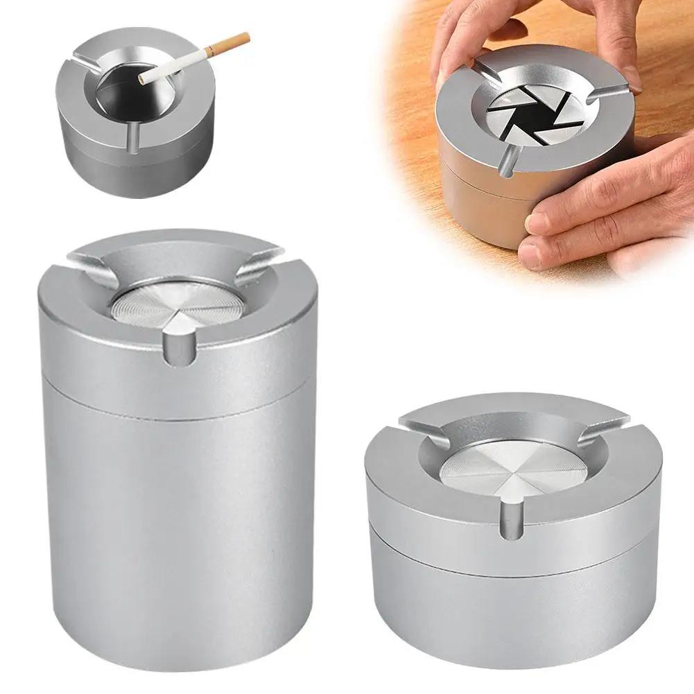 6-Page Aluminum Ash Jar for Desk Car High-Temperature Resistant Shockproof Silver Finish ﻿